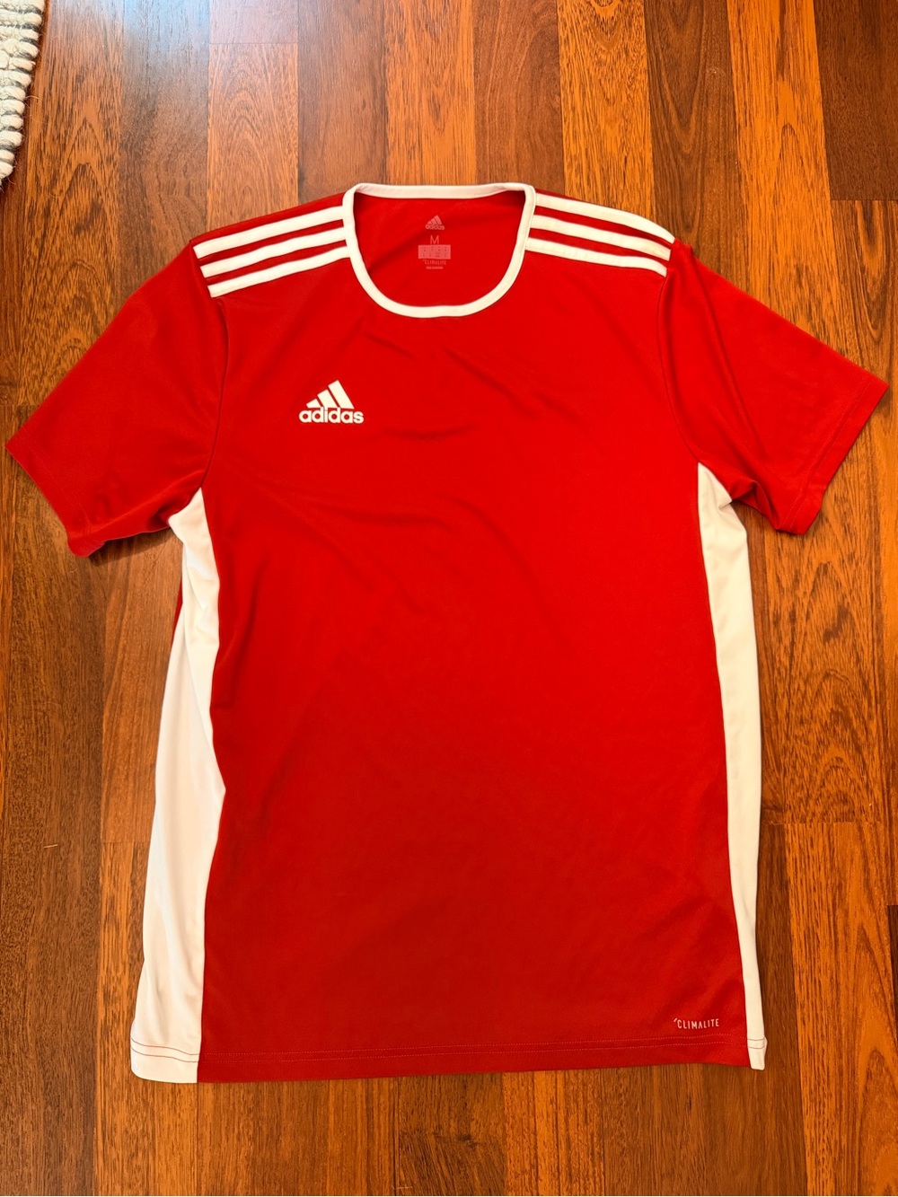adidas Red and White Men’s Soccer Training Jersey Med.